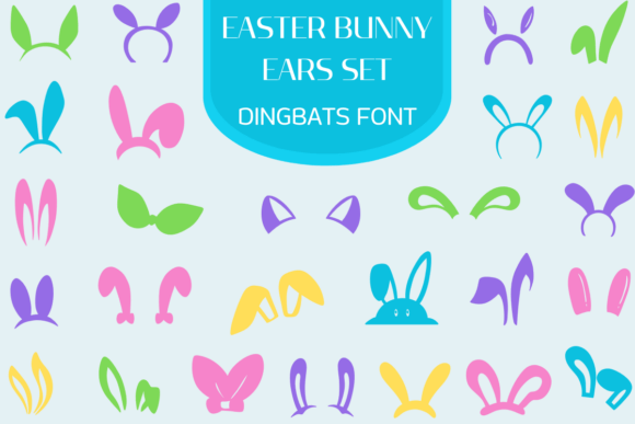Easter Bunny Ears Set: A Playful Dingbats Font for Seasonal Campaigns